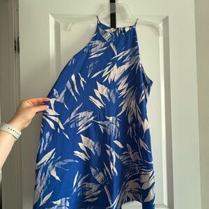 Tyche Blue and White Halter Dress